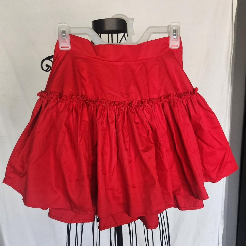 Yours Truly red skirt
